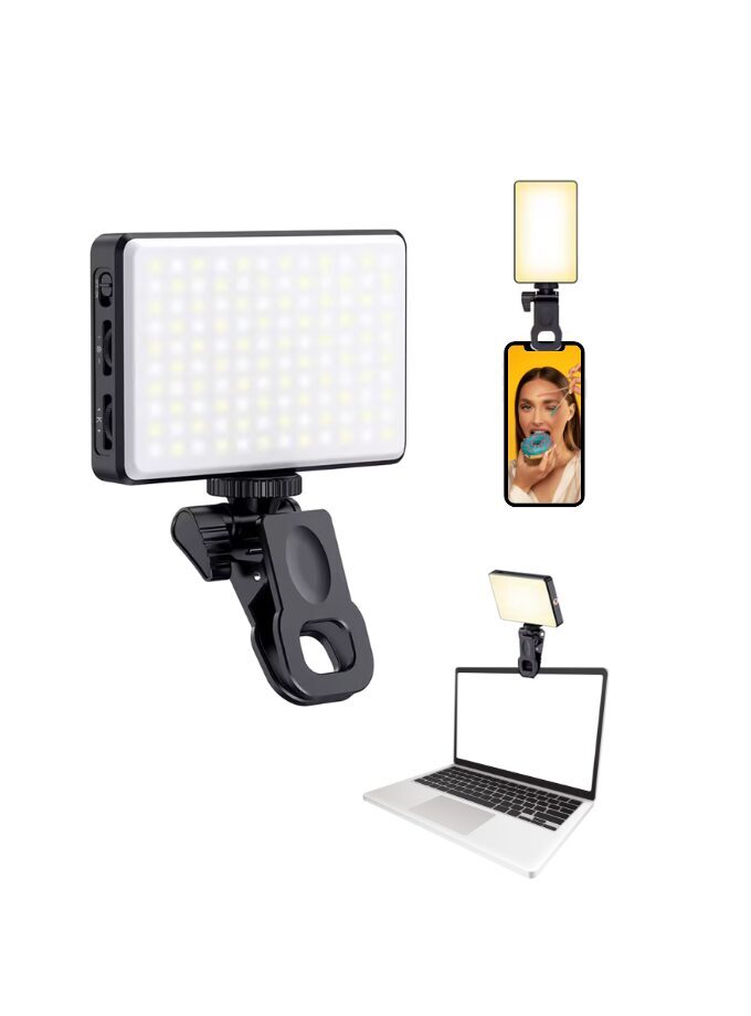 LED gaisma ar klipsi | 120 LED | 3000mAh | pašbildēm, videozvaniem, TikTok un vlogiem